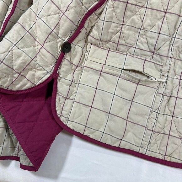 Vintage LL Bean Quilted Lightweight Coat Women's Medium Maroon Purple - Picture 5 of 8
